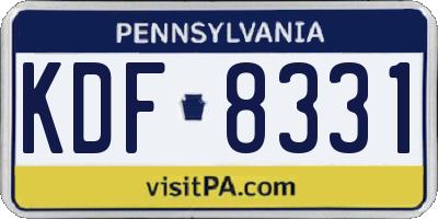 PA license plate KDF8331
