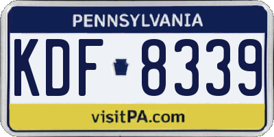 PA license plate KDF8339