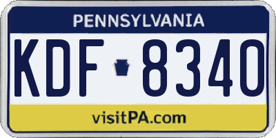 PA license plate KDF8340