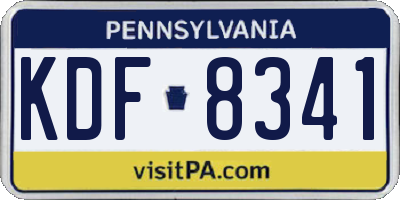 PA license plate KDF8341