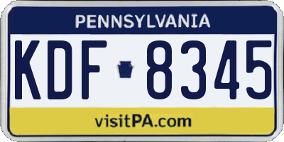PA license plate KDF8345
