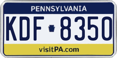 PA license plate KDF8350