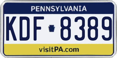 PA license plate KDF8389