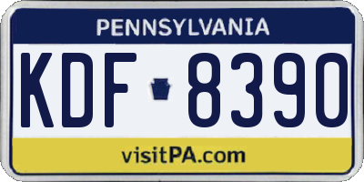 PA license plate KDF8390