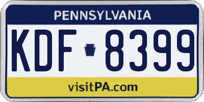 PA license plate KDF8399