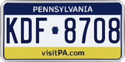 PA license plate KDF8708
