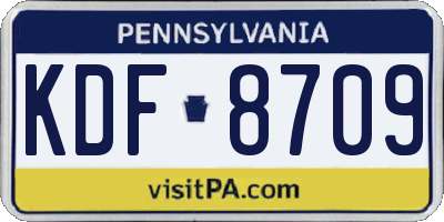 PA license plate KDF8709