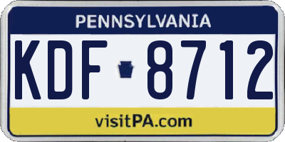 PA license plate KDF8712