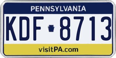 PA license plate KDF8713