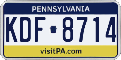 PA license plate KDF8714