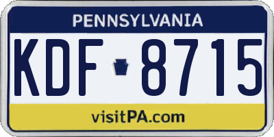 PA license plate KDF8715