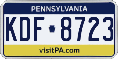 PA license plate KDF8723