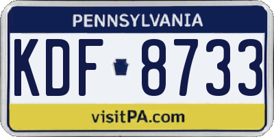 PA license plate KDF8733