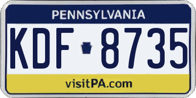 PA license plate KDF8735
