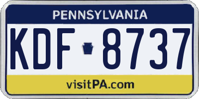 PA license plate KDF8737