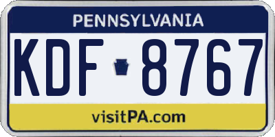 PA license plate KDF8767