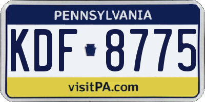 PA license plate KDF8775