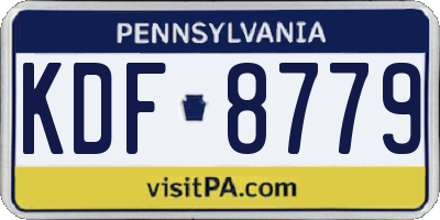 PA license plate KDF8779