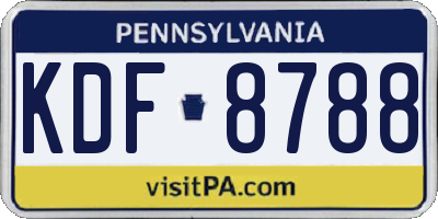 PA license plate KDF8788