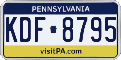 PA license plate KDF8795