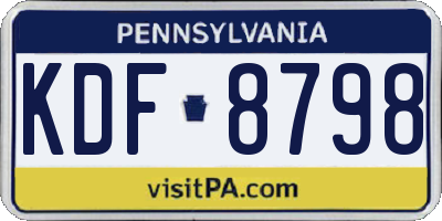 PA license plate KDF8798