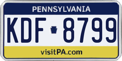 PA license plate KDF8799