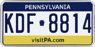 PA license plate KDF8814