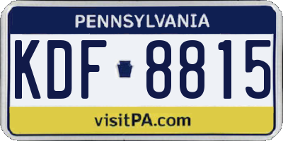 PA license plate KDF8815