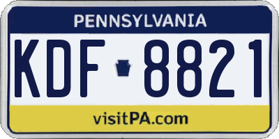 PA license plate KDF8821