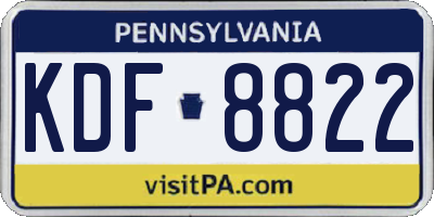 PA license plate KDF8822