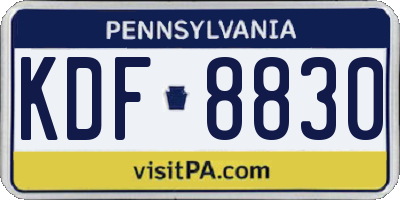 PA license plate KDF8830