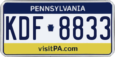 PA license plate KDF8833