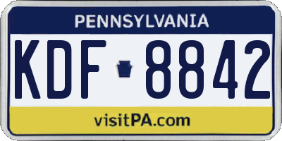 PA license plate KDF8842