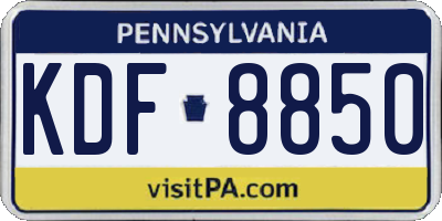 PA license plate KDF8850