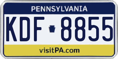PA license plate KDF8855