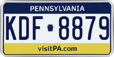 PA license plate KDF8879