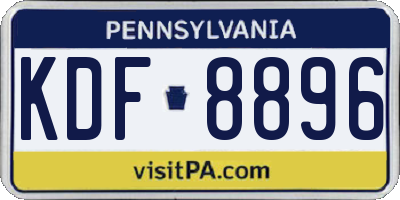 PA license plate KDF8896