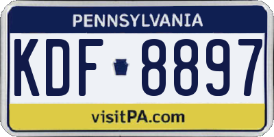 PA license plate KDF8897