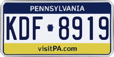 PA license plate KDF8919