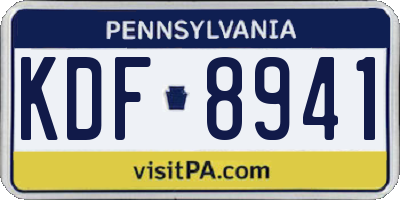 PA license plate KDF8941