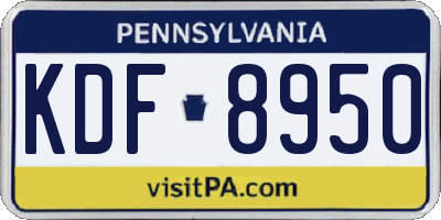 PA license plate KDF8950