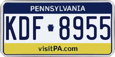 PA license plate KDF8955