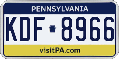 PA license plate KDF8966