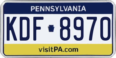 PA license plate KDF8970