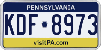 PA license plate KDF8973