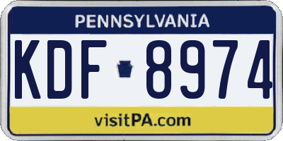 PA license plate KDF8974