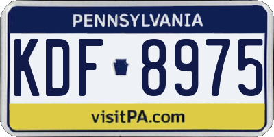 PA license plate KDF8975