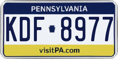 PA license plate KDF8977