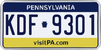 PA license plate KDF9301