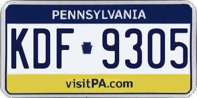 PA license plate KDF9305